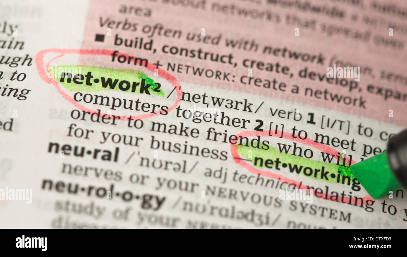 Network definition circled and highlighted Stock Photo Alamy