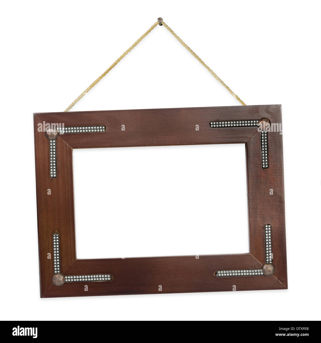 Retro frame on string Stock Photo Alamy