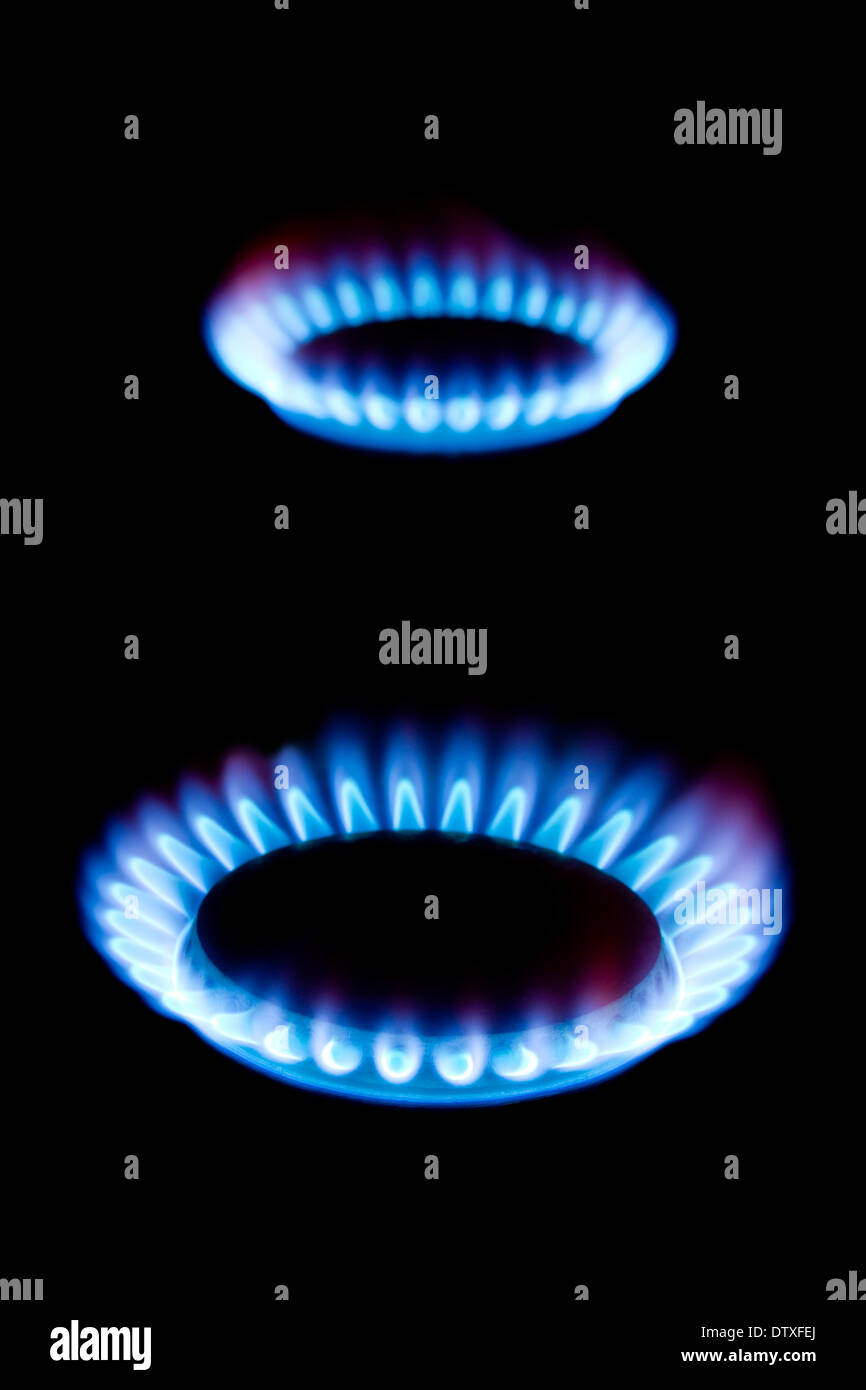 Flames of gas Stock Photo