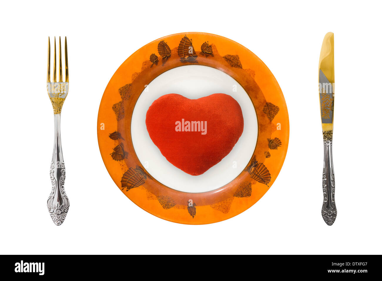Heart on plate Stock Photo Alamy