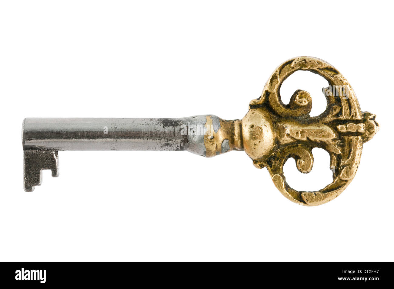 Old fashioned brass key Cut Out Stock Images & Pictures - Alamy