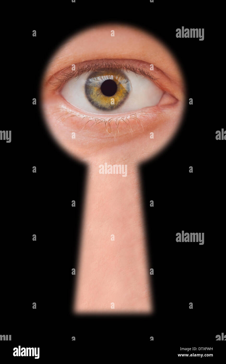Eye in keyhole Stock Photo Alamy