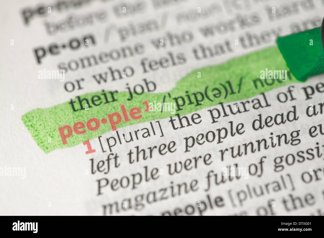 People Definition Highlighted In Green Stock Photo Alamy People Definition Highlighted In Green Stock Photo Alamy