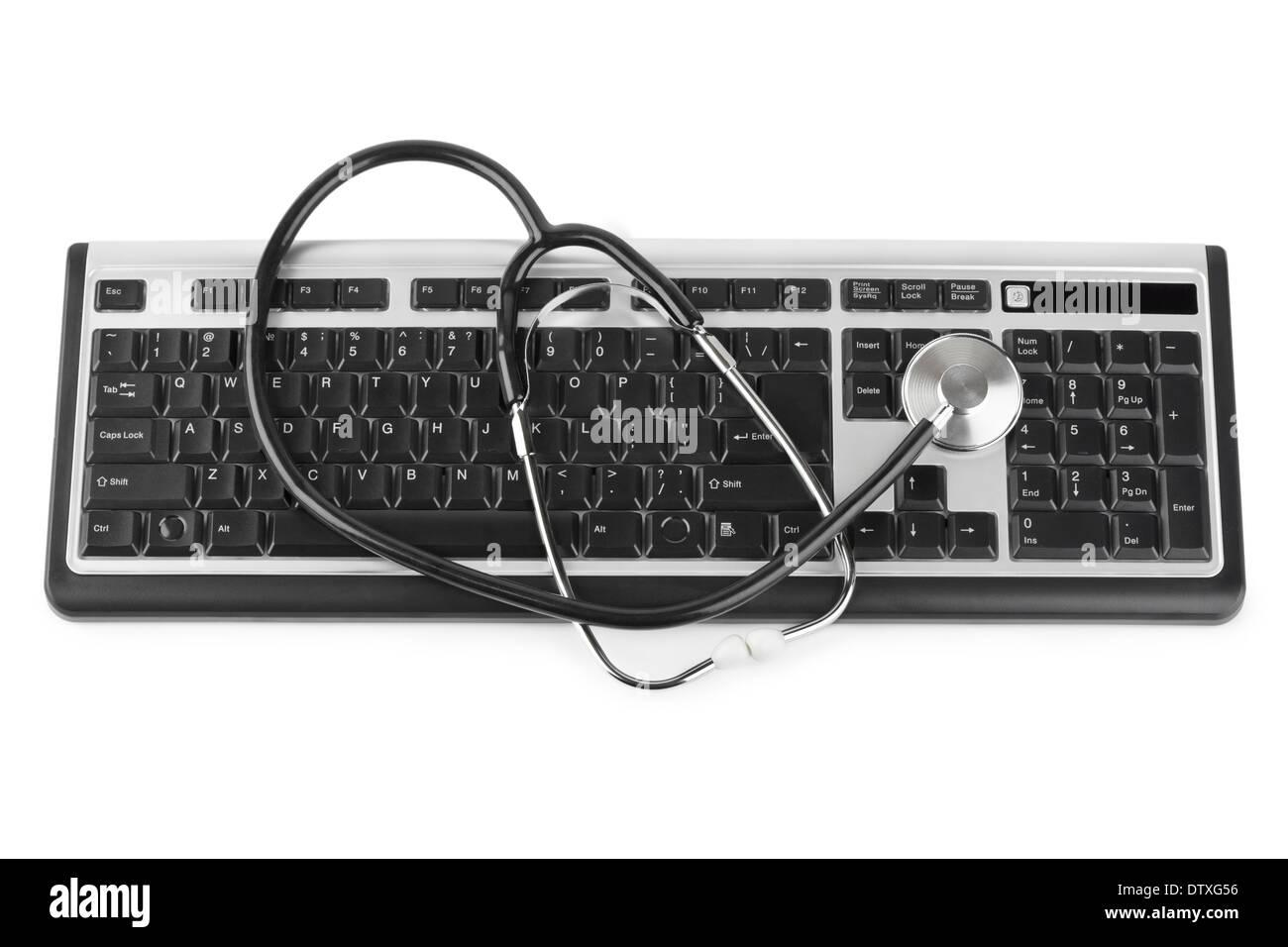 Stethoscope and computer keyboard Stock Photo - Alamy