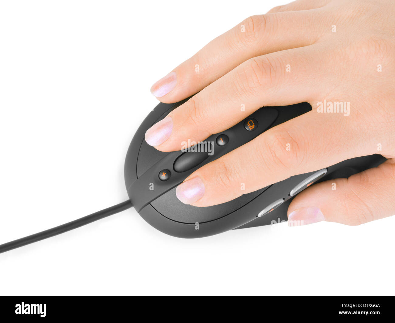 Hand and computer mouse Stock Photo - Alamy