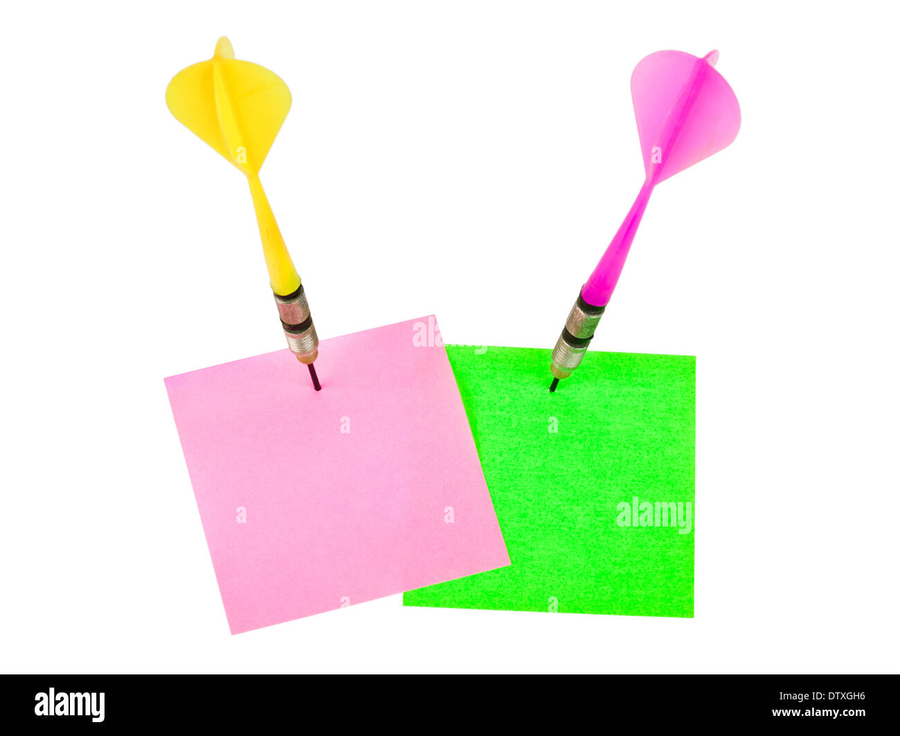 Note papers and darts arrows Stock Photo Alamy