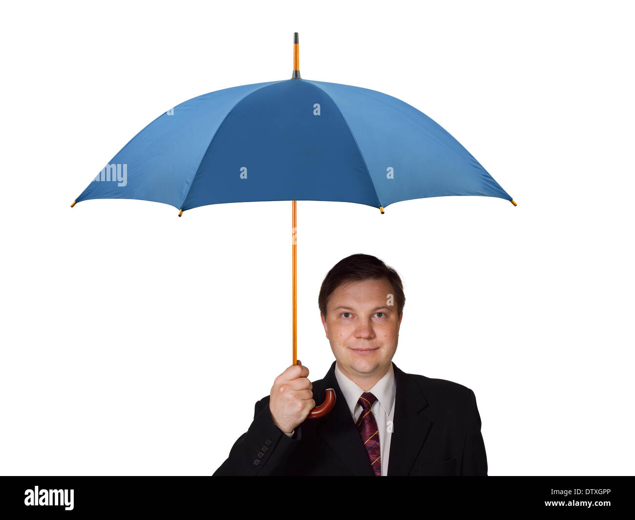 Man holding blue umbrella hi-res stock photography and images - Alamy