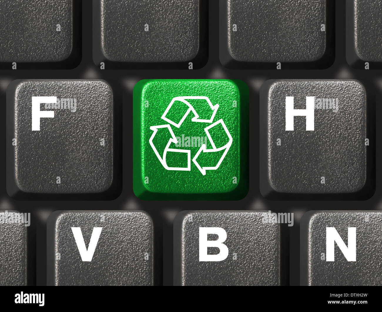 Computer keyboard with recycling symbol Stock Photo Alamy