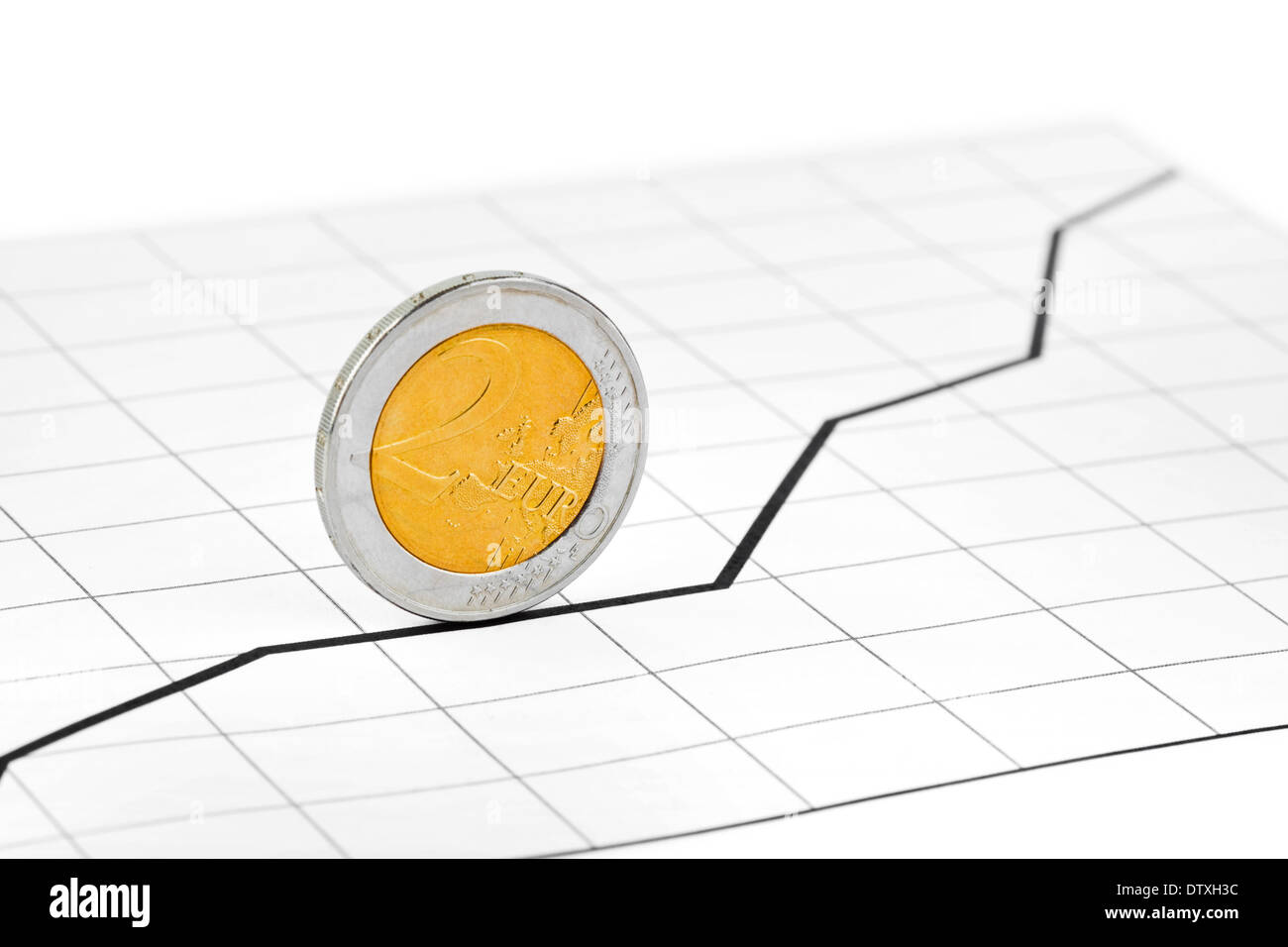 Rolling coin and diagram Stock Photo Alamy