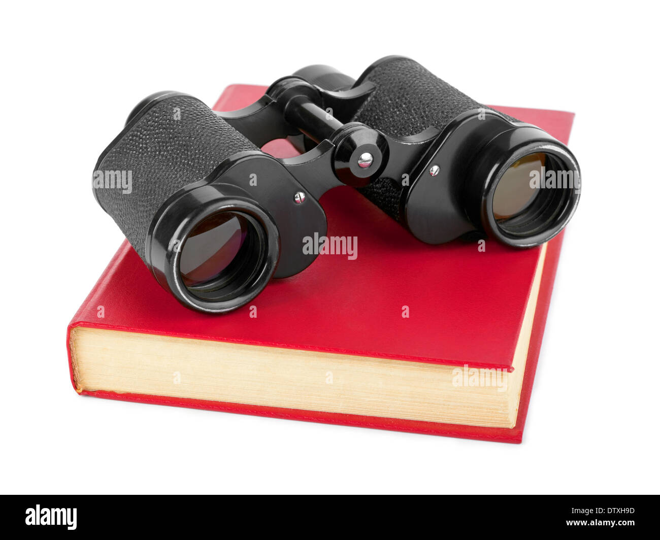 Book and binoculars Stock Photo Alamy