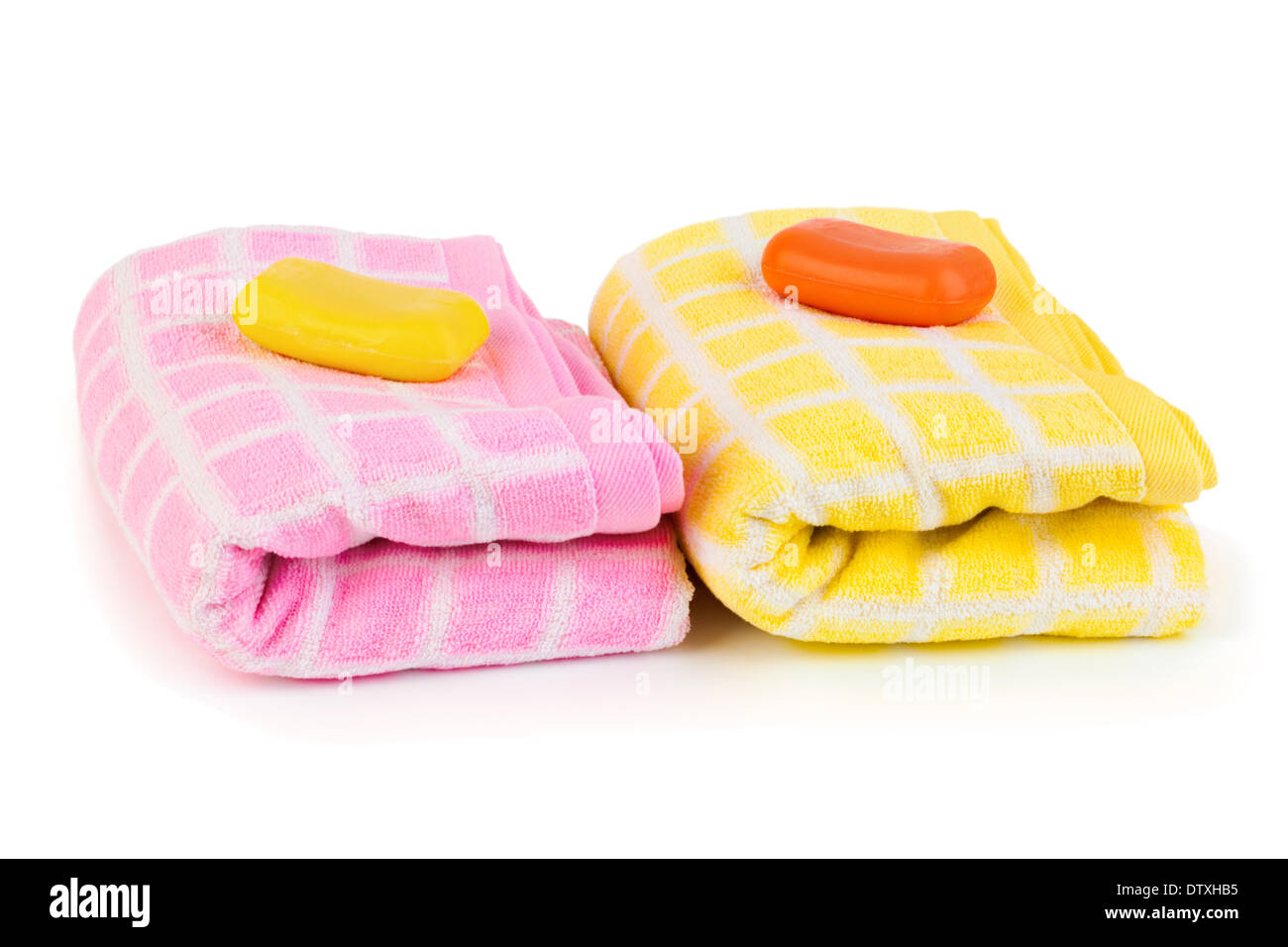 Towels and soap Stock Photo