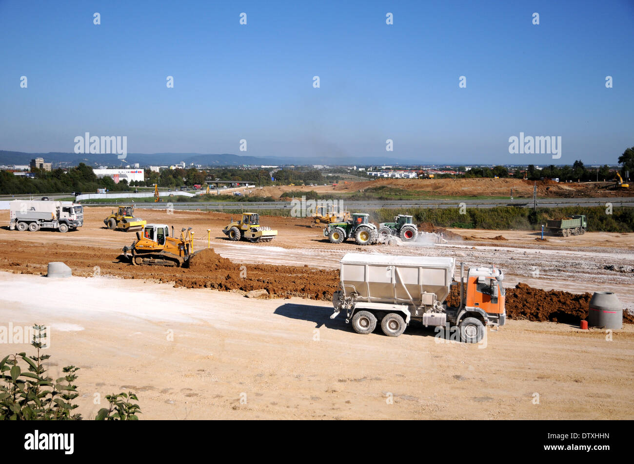 Preparing the soil with machines Stock Photo