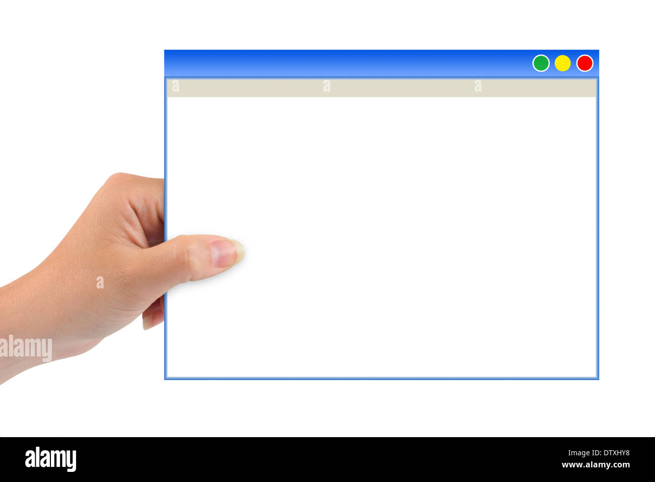 Abstract computer window in hand Stock Photo - Alamy