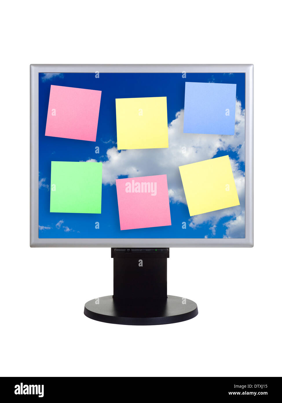 Paper on computer screen Stock Photo Alamy