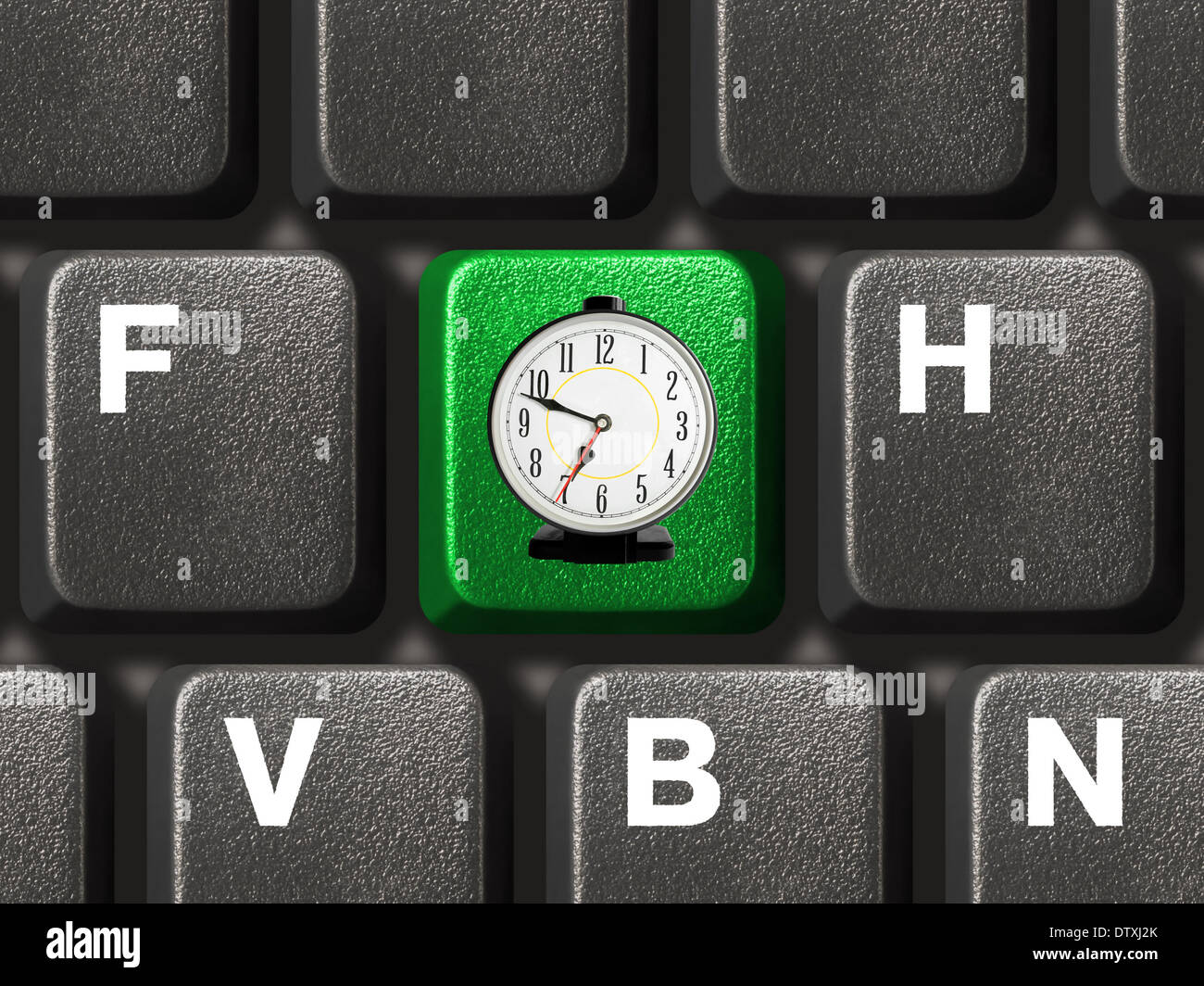 Computer keyboard with alarm clock key Stock Photo Alamy