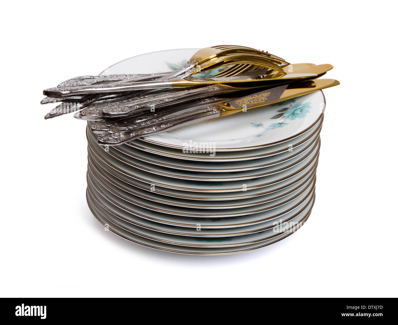 Stack of dishware Stock Photo Alamy