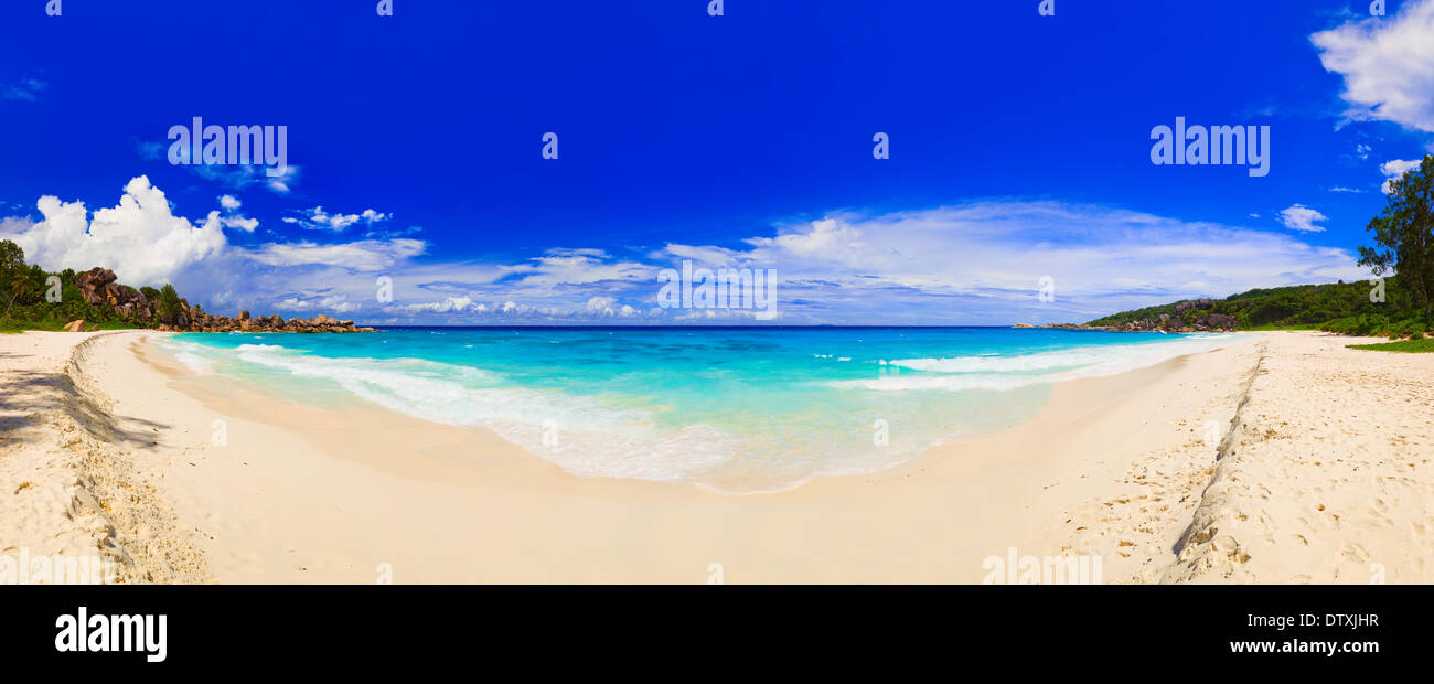 Panorama of tropical beach Stock Photo