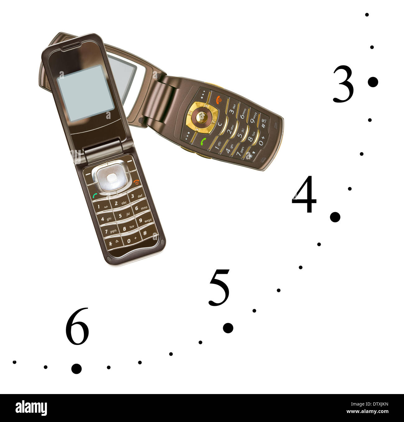 Clock made of mobile phones Stock Photo Alamy