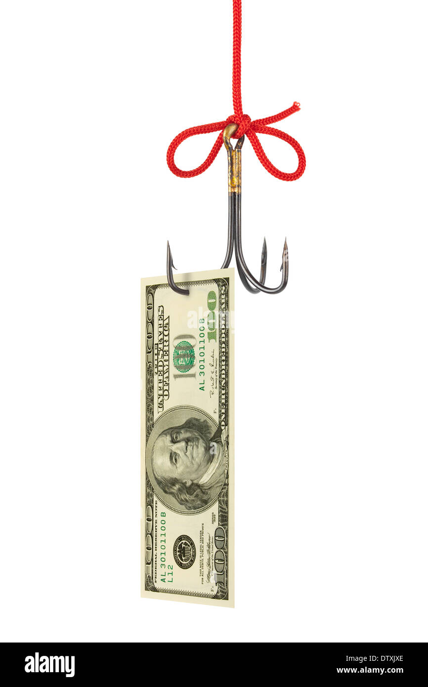 Fishing hook and money Stock Photo Alamy
