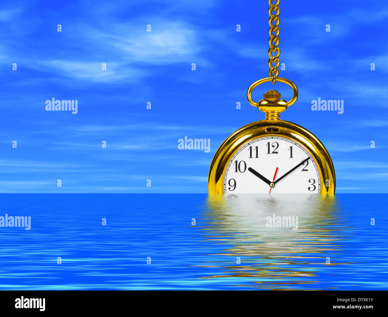 Clock in water Stock Photo Alamy