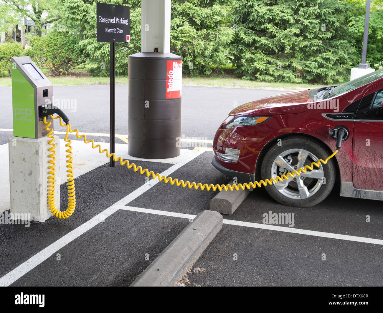Reserved for Charging an Electric Car. A plugin Chevrolet Volt car