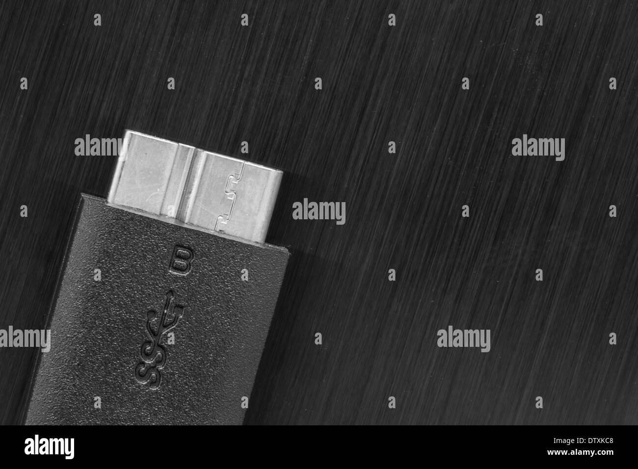 Close up of black tip of cable USB SS Stock Photo Alamy