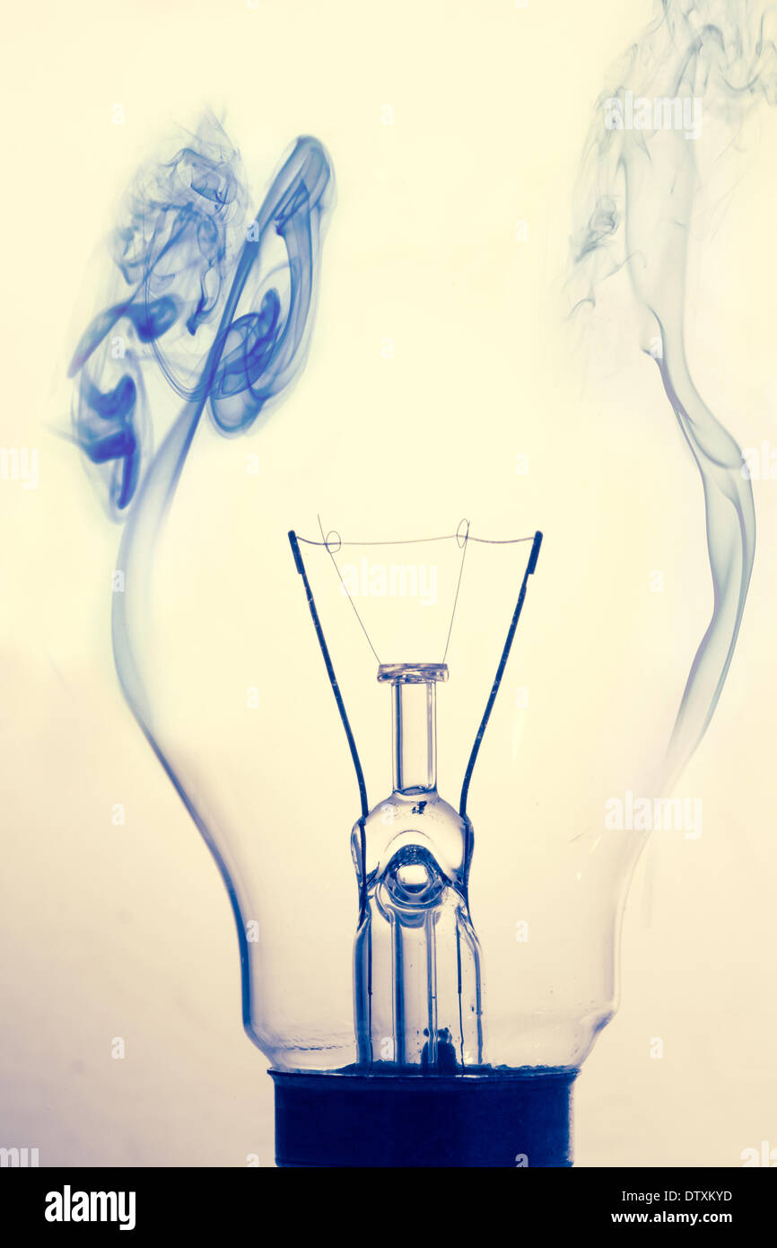 Light bulb and smoke Stock Photo Alamy