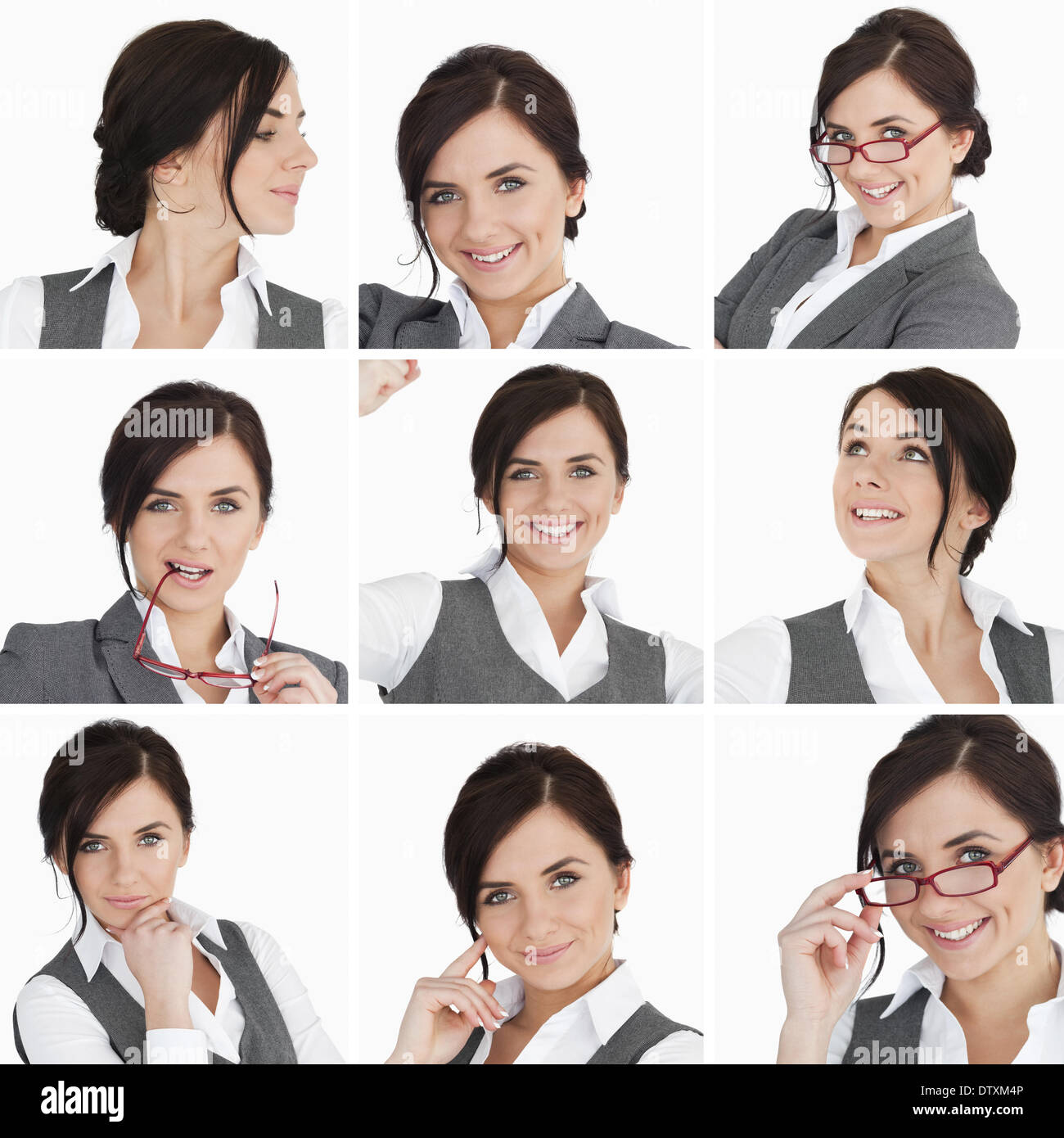 Collage of brunette businesswoman Stock Photo - Alamy
