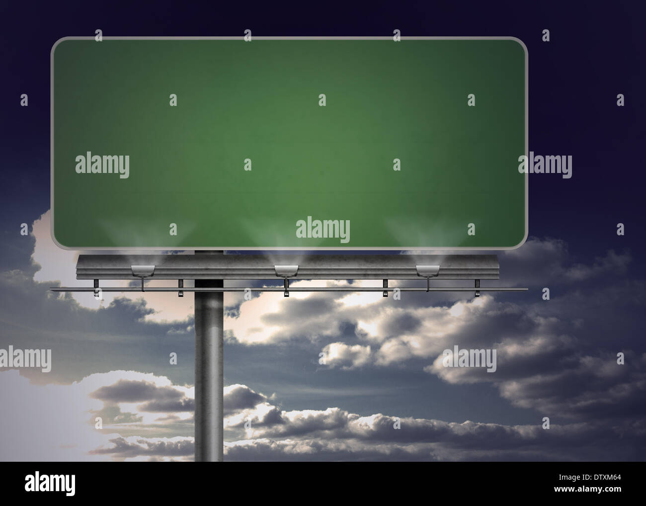Blank green billboard Stock Photo - Alamy