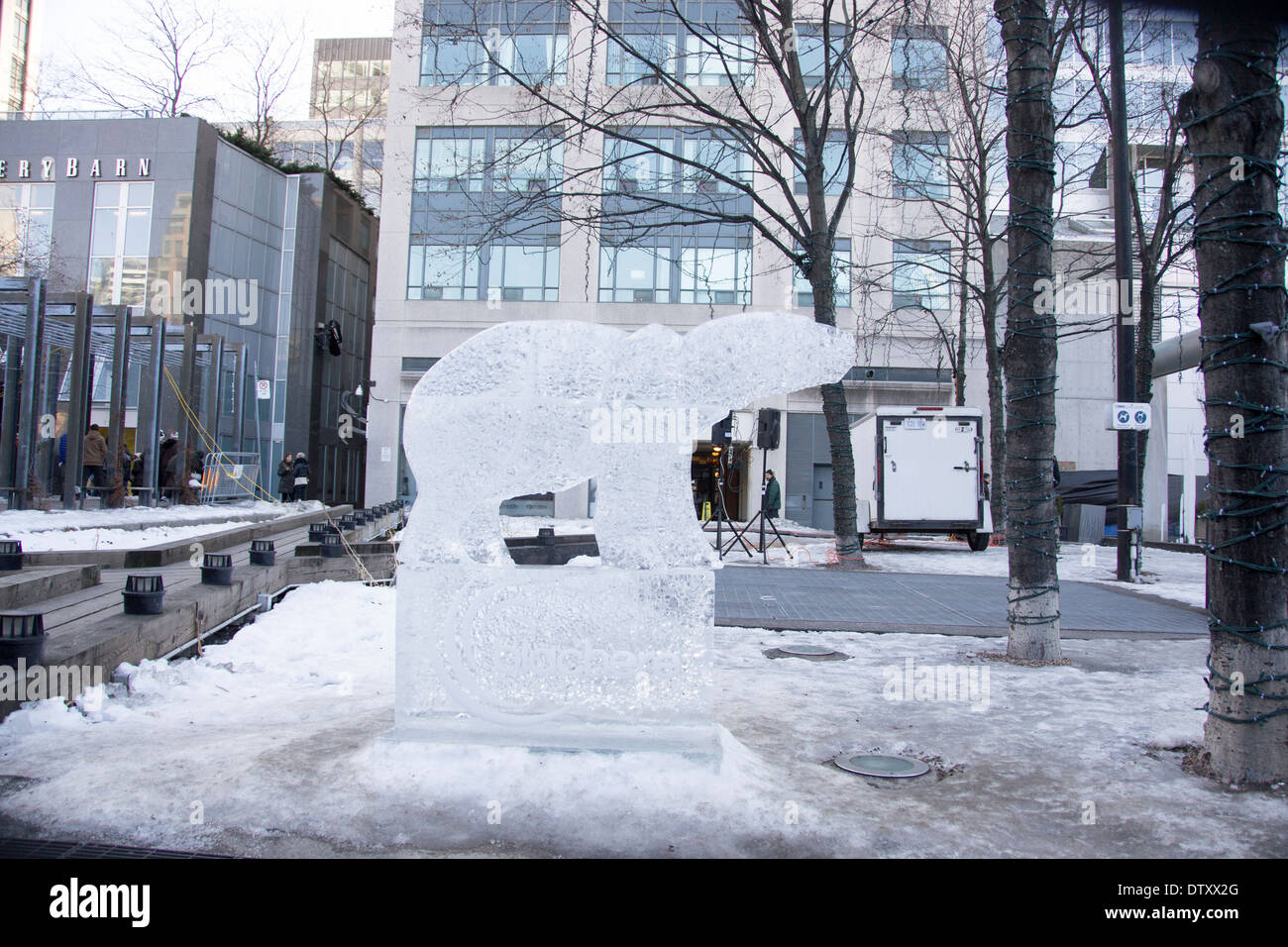 Annual Bloor-Yorkville IceFest end with 'Heat wave' IceFest 2014 Stock Photo