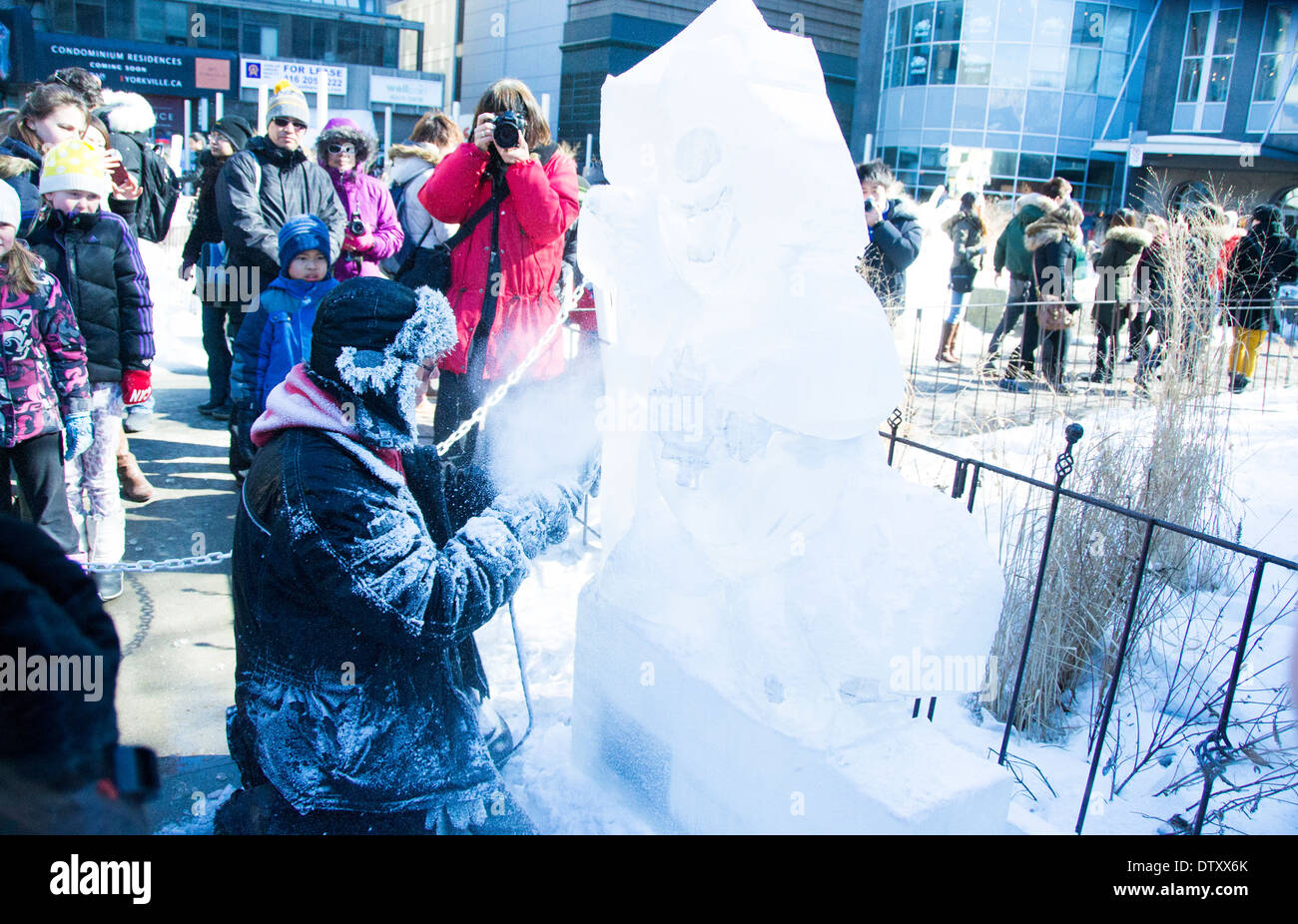 Annual Bloor-Yorkville IceFest end with 'Heat wave' IceFest 2014 Stock Photo