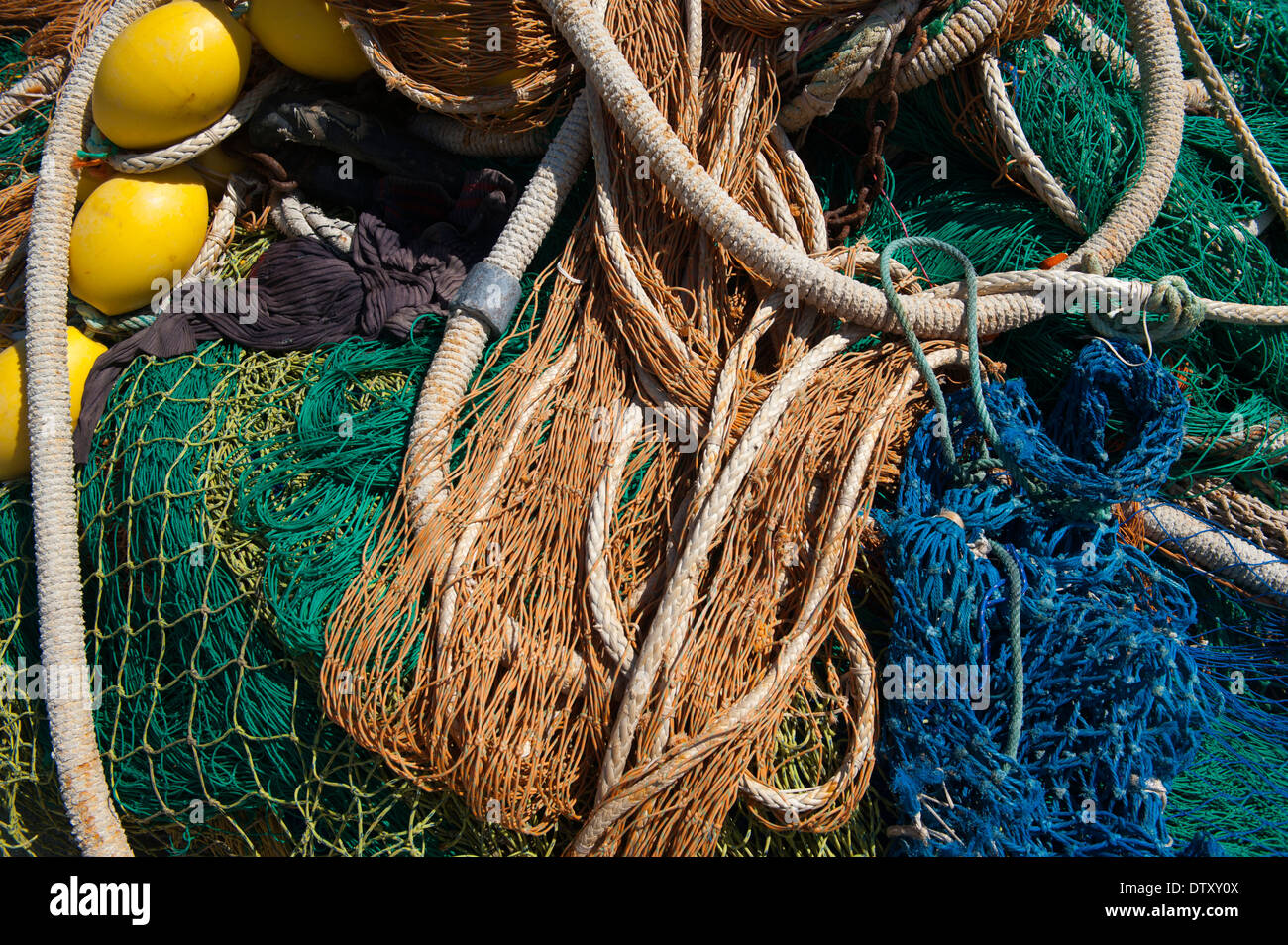 fishing nets and equipment at spanish fishing port of Xabia Stock Photo Alamy