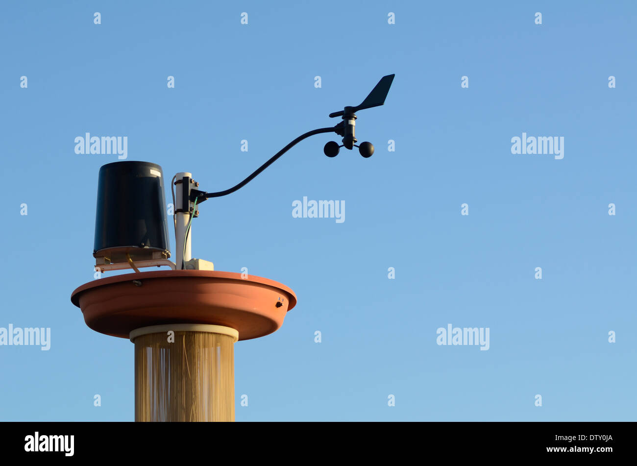Weather station with an anemometer and an air filter Stock Photo Alamy