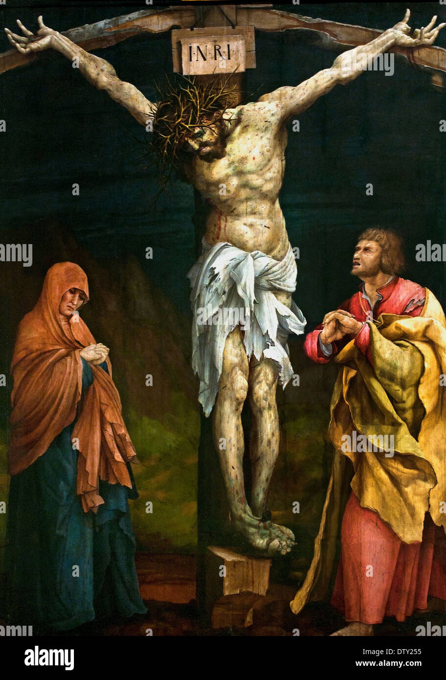 Christ on the cross between Mary and John 1523/24 Matthias Grünewald 1480-1528 German Germany Stock Photo