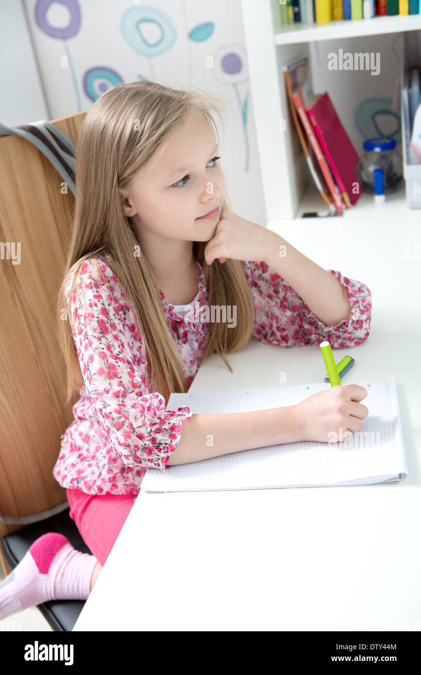 teenage girl in the her own room at home Stock Photo
