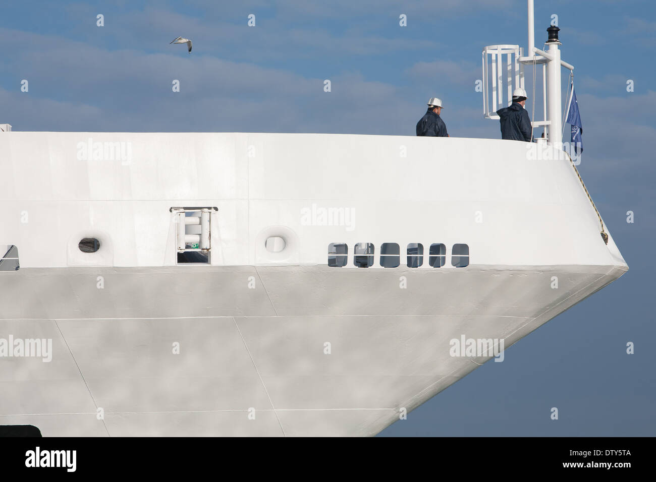 MV Voyager owned by Voyages of Discovery sailing into Portsmouth