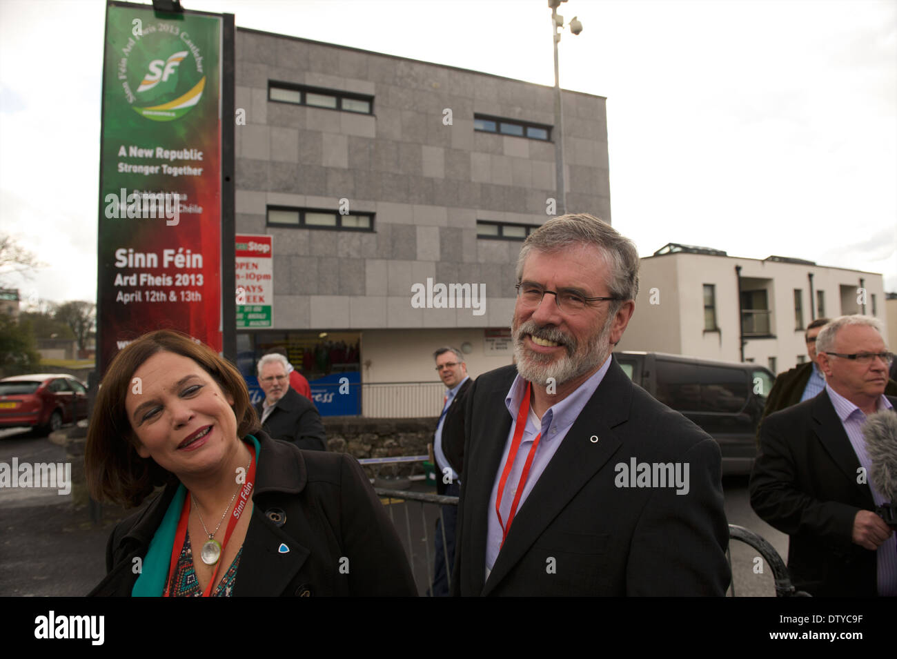 Gerry Adams TD, president of the Sinn Féin political party and Mary Lou McDonald TD at the Sinn Fein Ard Fheis Stock Photo