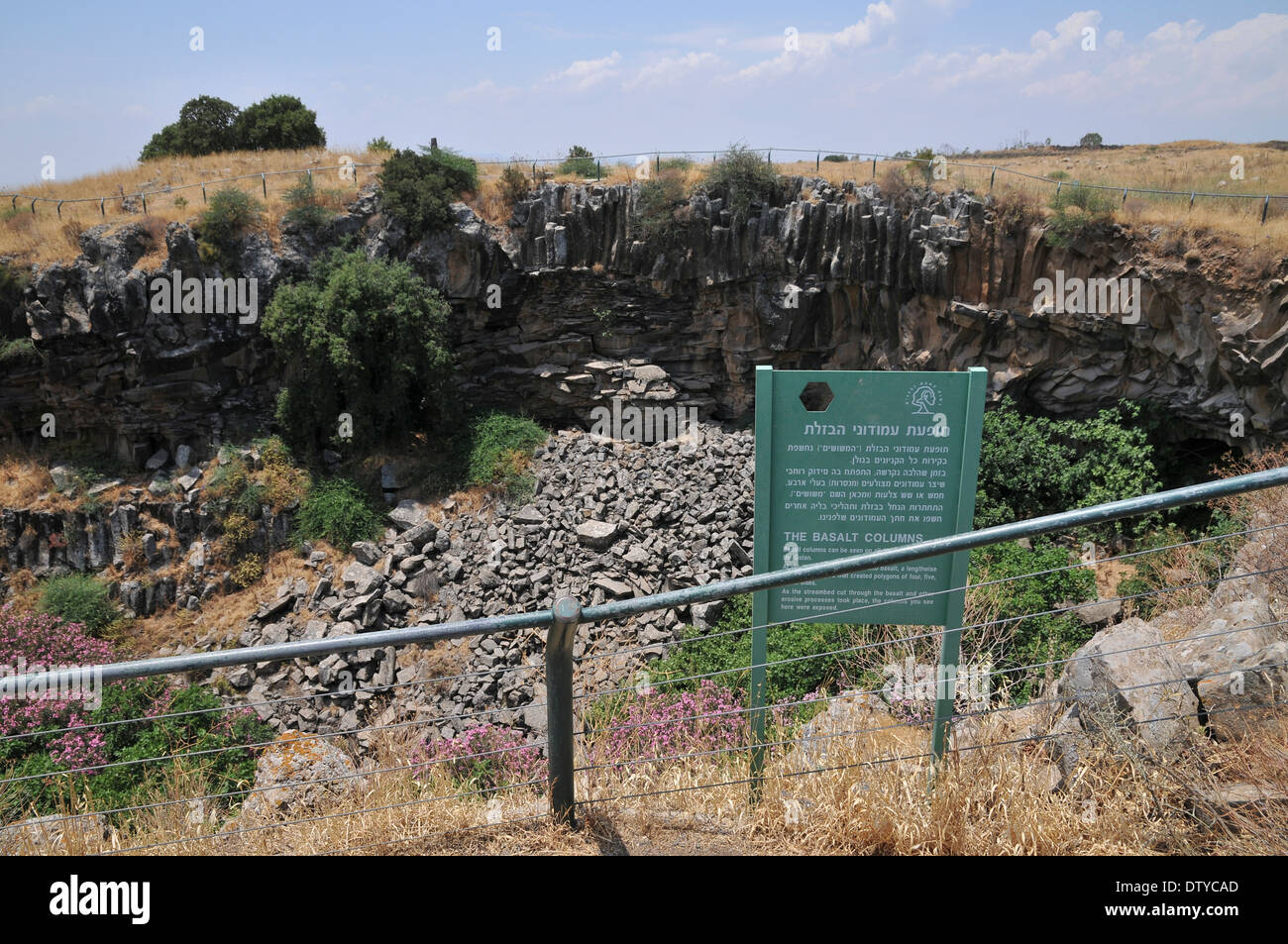 Basalt Columns at the Ayit waterfall, Yehudiya Nature reserve Golan ...