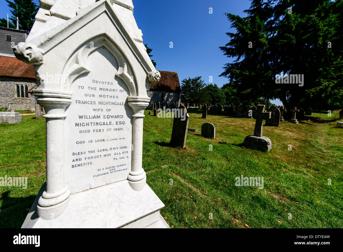 The grave of Florence Nightingale, and the Nightingale family plot, at