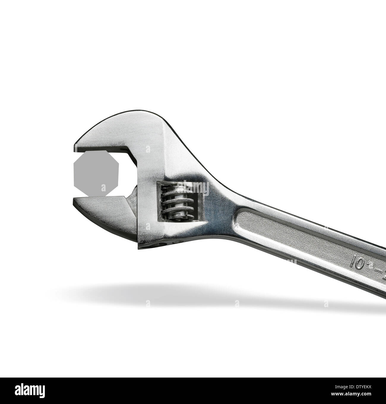 Adjustable spanner tightening or loosening bolt with holding shadow on