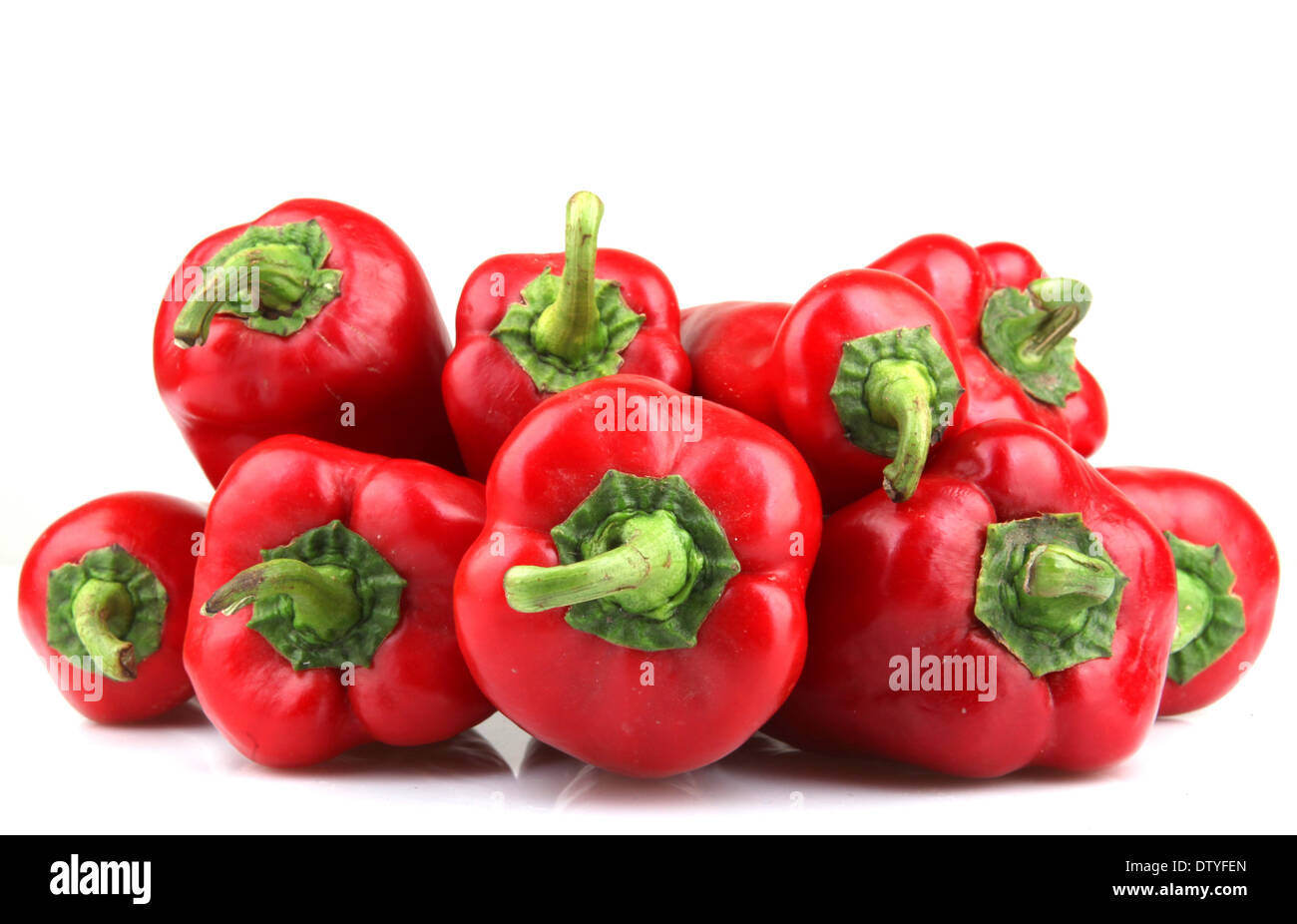 Red Chilli Peppers On White Background Stock Photo - Alamy
