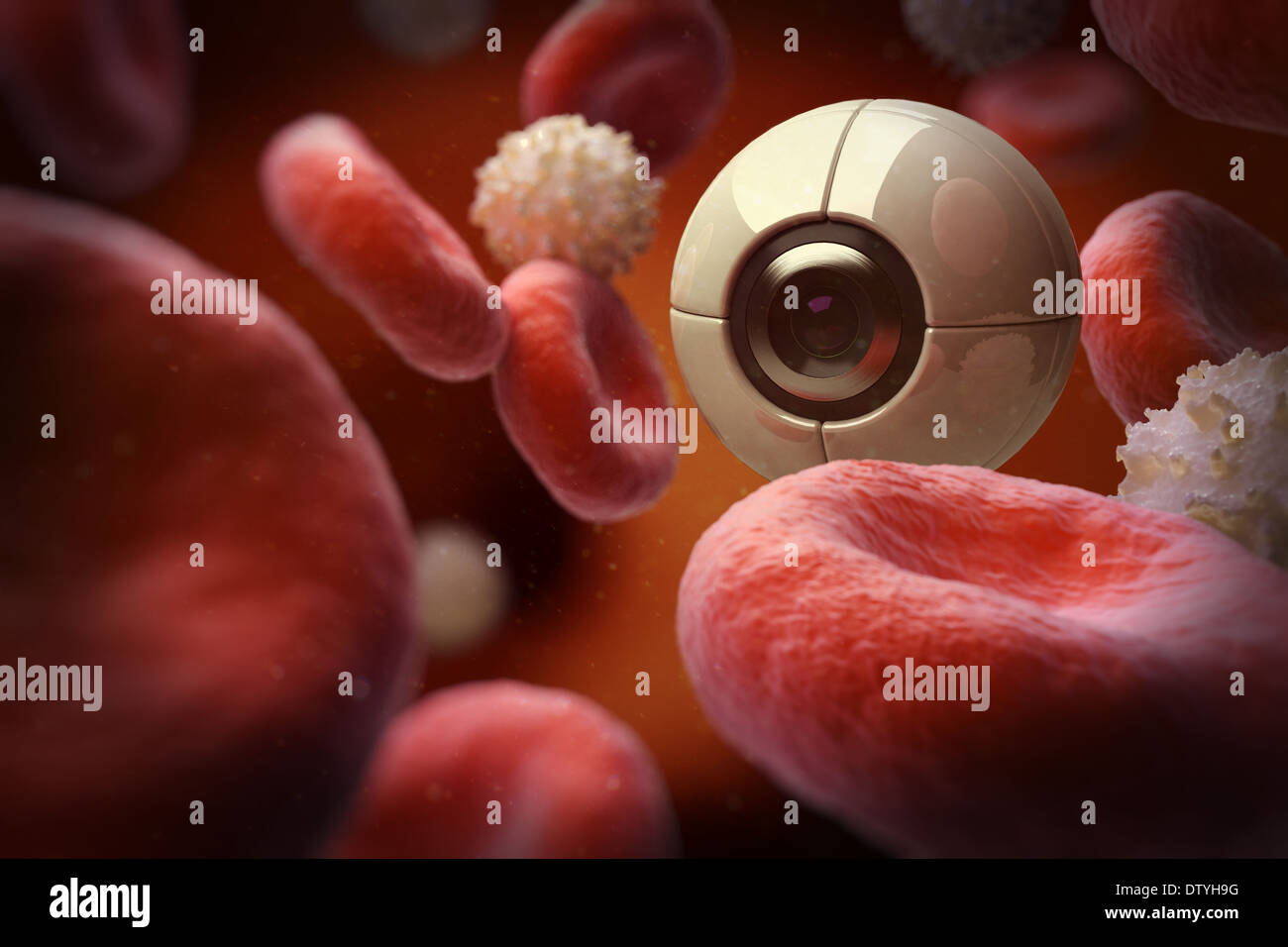 Nanobot in Blood Stock Photo