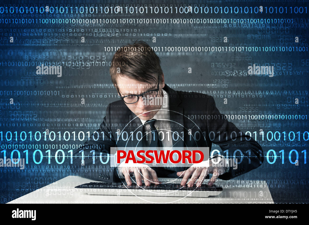 Young geek hacker stealing password Stock Photo Alamy