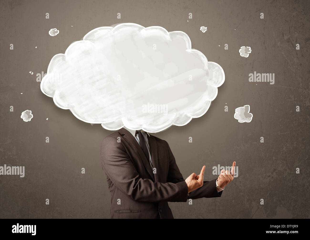 Business man with white cloud on his head concept Stock Photo - Alamy