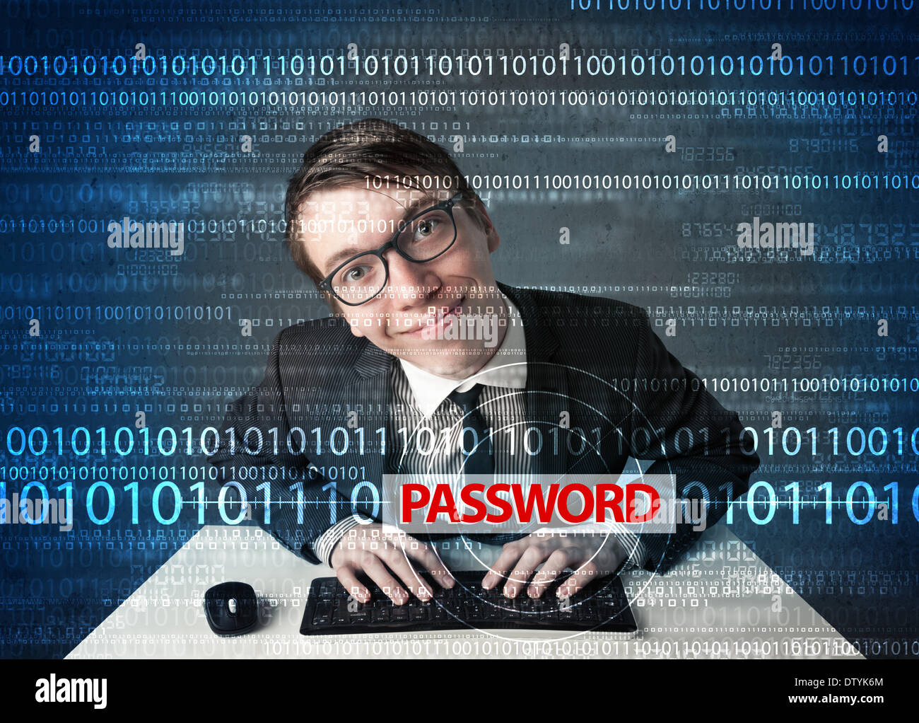 Young geek hacker stealing password Stock Photo Alamy