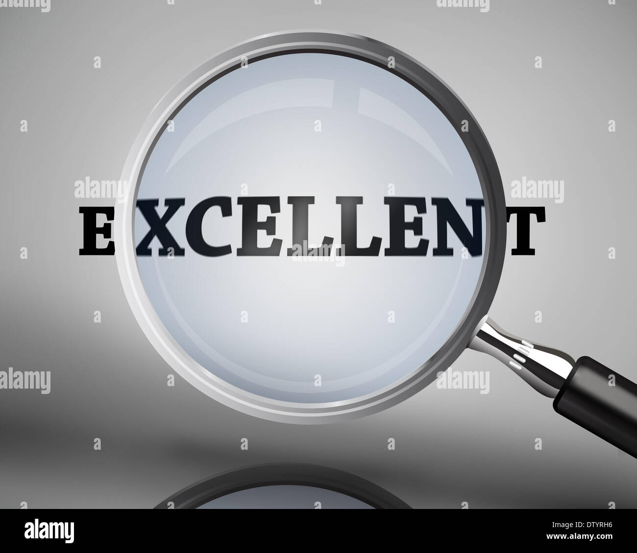 Magnifying glass showing excellent word Stock Photo - Alamy