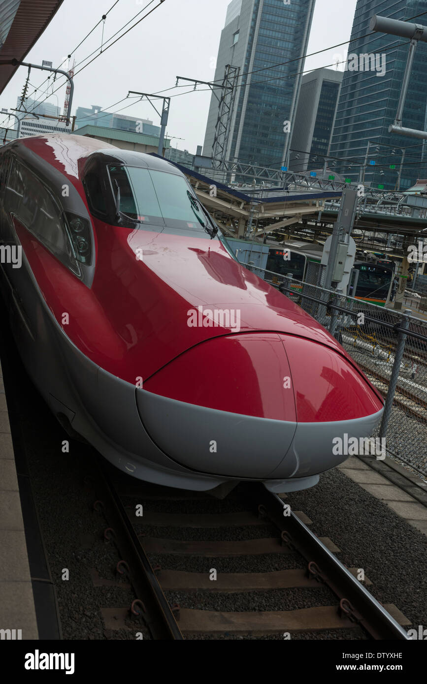 Super Komachi bullet train plying the Akita route Tokyo Japan Stock Photo
