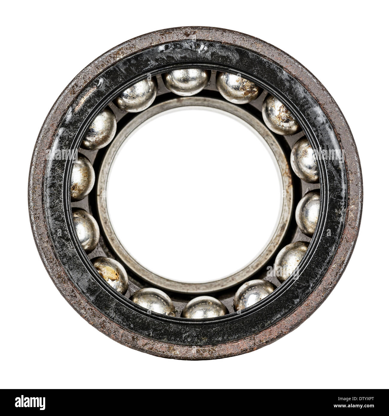Dismantled old and very worn ball bearing Stock Photo Alamy