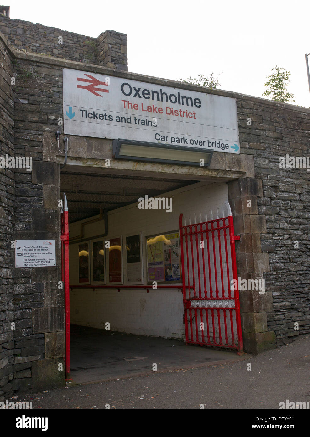 Oxenholme The Lake District railway station sign Stock Photo - Alamy