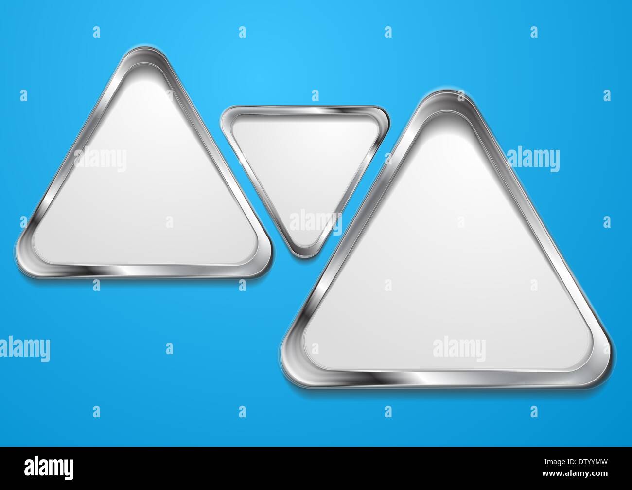 Abstract triangle shapes with silver frame Stock Photo